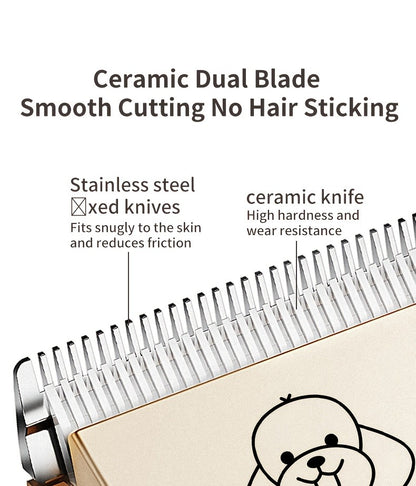Pet Hair Trimmer USB Rechargeable Wireless Clipper for Dogs & Cats – Low Noise Electric Grooming Scissors, Lithium Battery