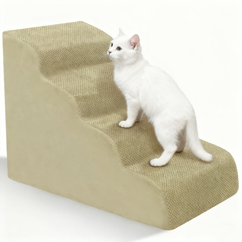 Dog Stairs for High Beds & Sofa – Extra Wide Foam Pet Steps with Non-Slip Bottom, Soft Cushioned Dog Ramp for Couch, Ideal for Small Dogs