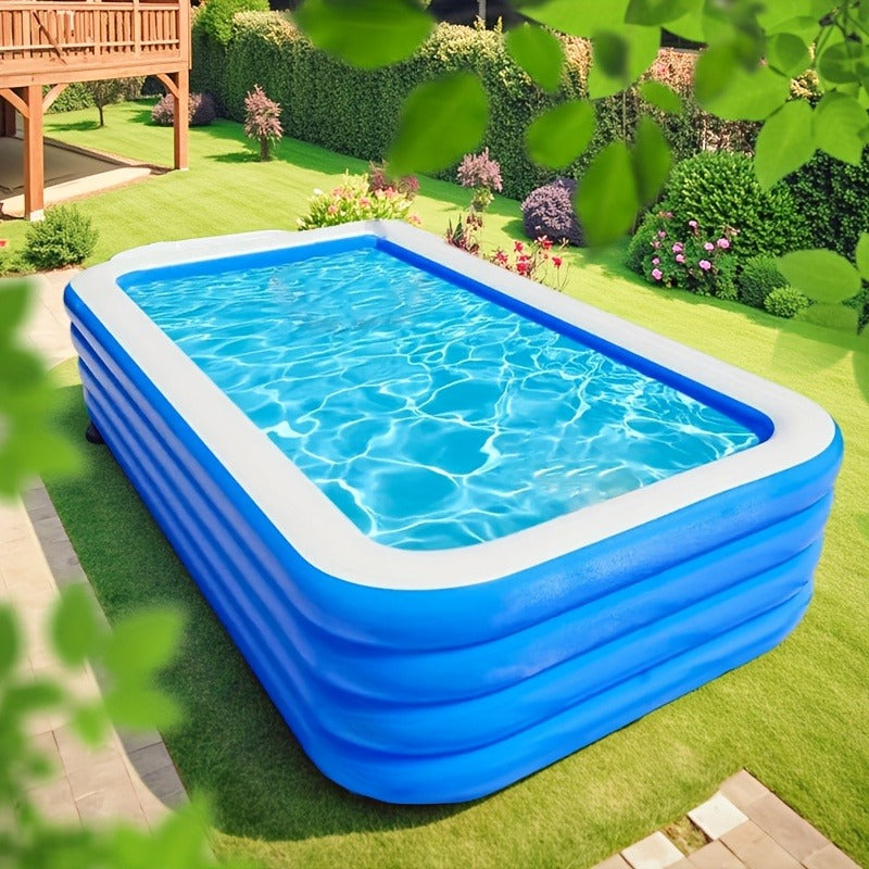 Inflatable Swimming Pool for Family Adults Kids, Large Above Ground Outdoor Backyard Pool for Garden, Patio and Yard Use