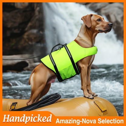 Dog Life Jacket Ripstop Swim Vest with Handle – Buoyancy Flotation Dog Life Vest for Swimming, Boating & Water Safety, Sizes XS to XL