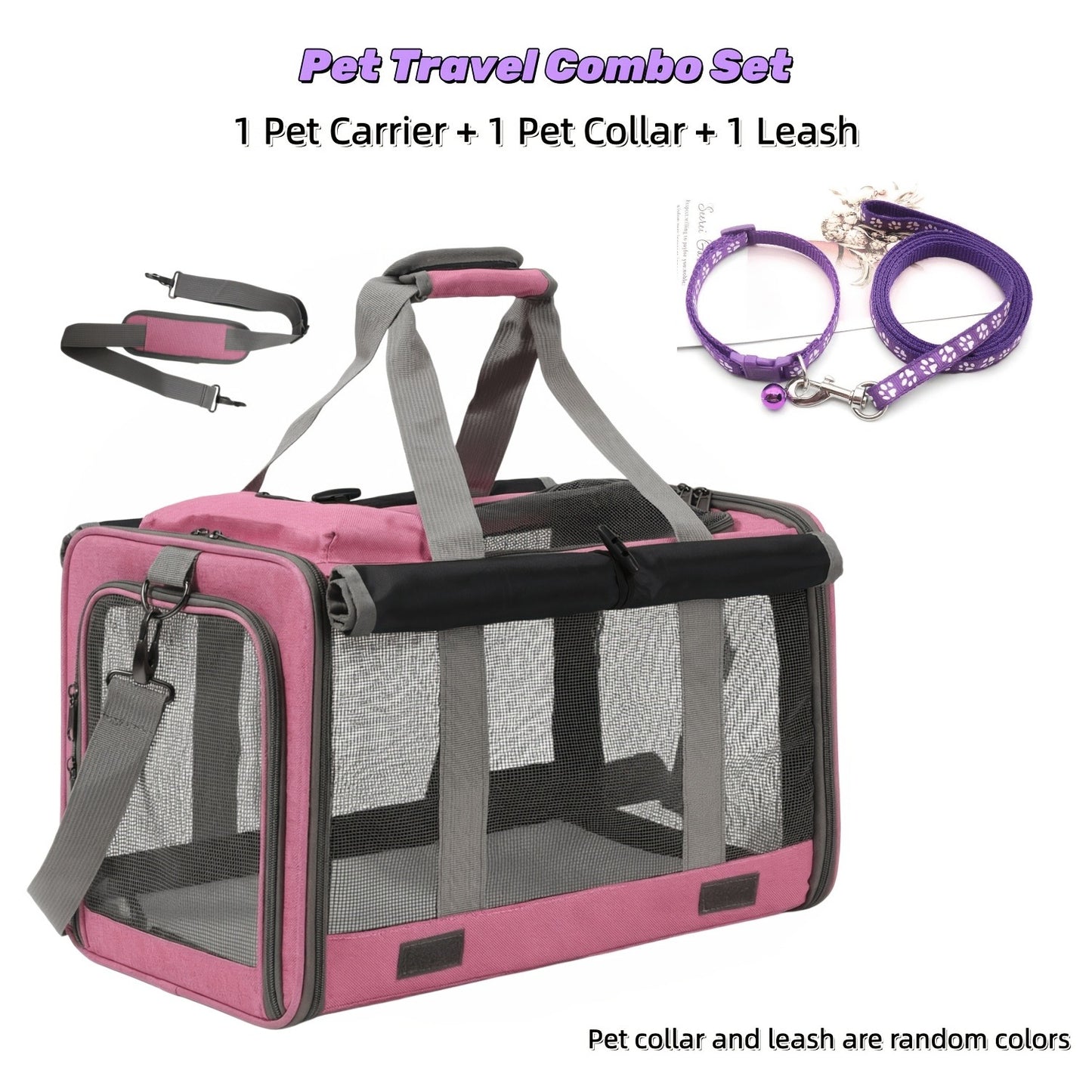 Airline Approved Pet Carrier Soft Sided Collapsible for Cats & Small Dogs – Breathable Oxford Cloth Travel Bag with Zipper Closure