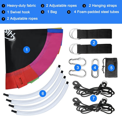 Saucer Tree Swing 43 Inch 360 Degree Rotating Flying Saucer Swing with Swivel Hanging Straps Adjustable Ropes Round Spinner Swing for Tree
