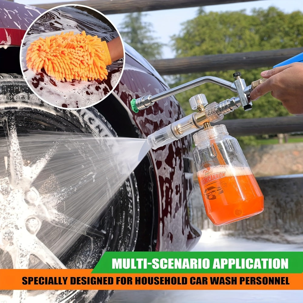 Foam Cannon Pressure Washer Kit – 9-Piece Set, Dual Connector, 5 Nozzle Tips, 1/4" Quick Connect, 5000 PSI Car Wash Lance