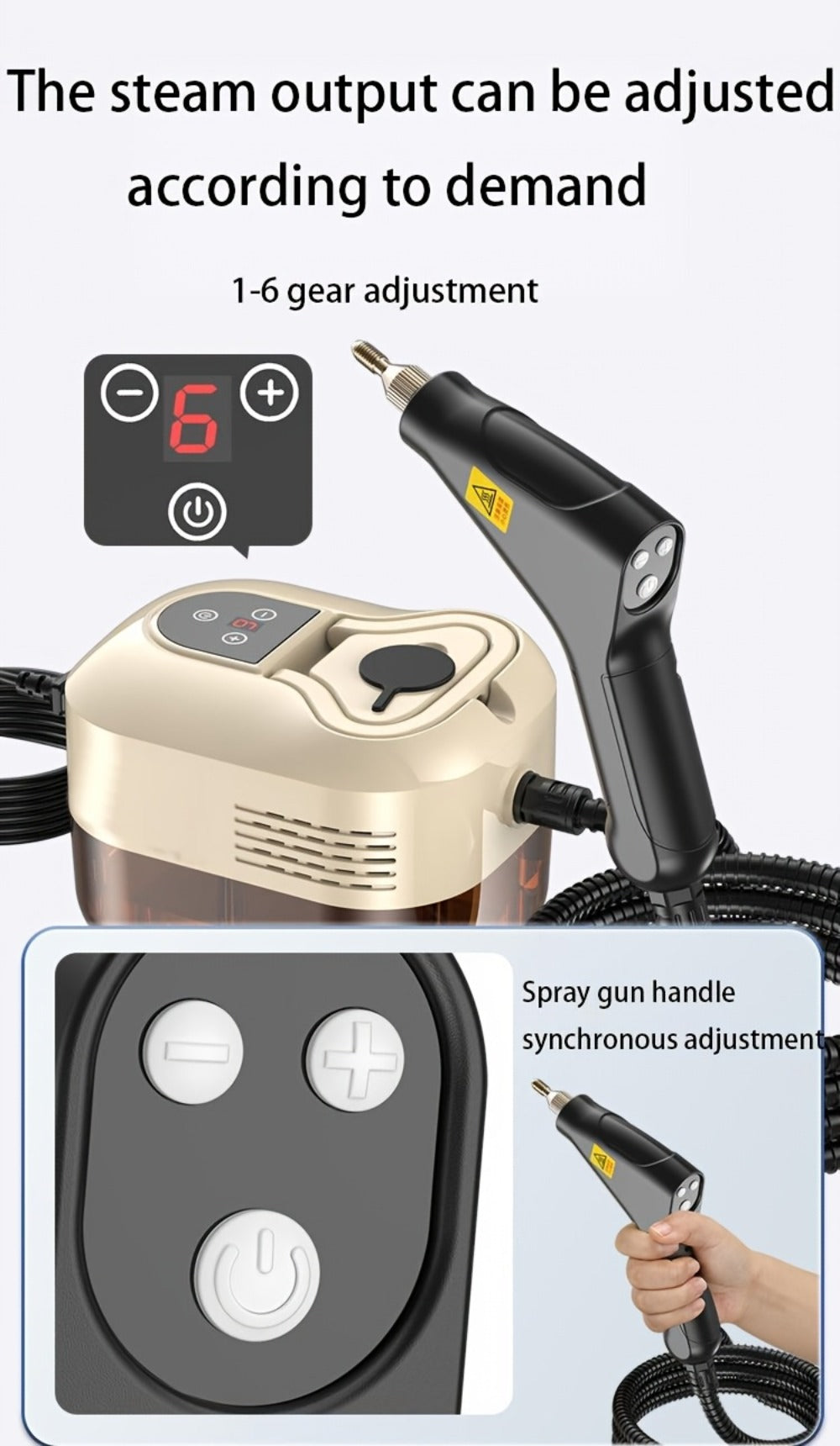 High Temperature Steam Cleaner Handheld Carpet Cleaner High Pressure for Kitchen Grease Sofa Air Conditioner Washing Machine Tile Grout Easy