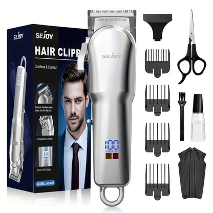 Hair Clipper Seacol Cordless Clipper Configurations with LED Displays, USB Charging and Guide Comb Accessories