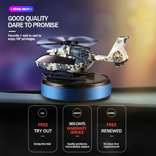 Car Air Freshener Solar Helicopter Dashboard Diffuser with Refillable Chamber and Three Color Options