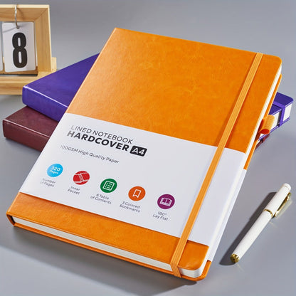 A4 Hardcover Lined Journal Notebook 320 Pages, Faux Leather College Ruled Notebook with 100GSM Thick Pages