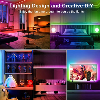 Smart APP Control LED Strip Lights 100FT 2 Rolls of 50FT – RGB Music Sync Color Changing 24V Safe Voltage Remote for Bedroom Living Room