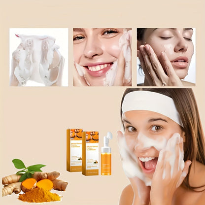 Turmeric Kojic Acid Facial Cleanser 2pcs Set – Deep Cleansing Oil Control Pore Refining Brightening Face Wash for Women Men