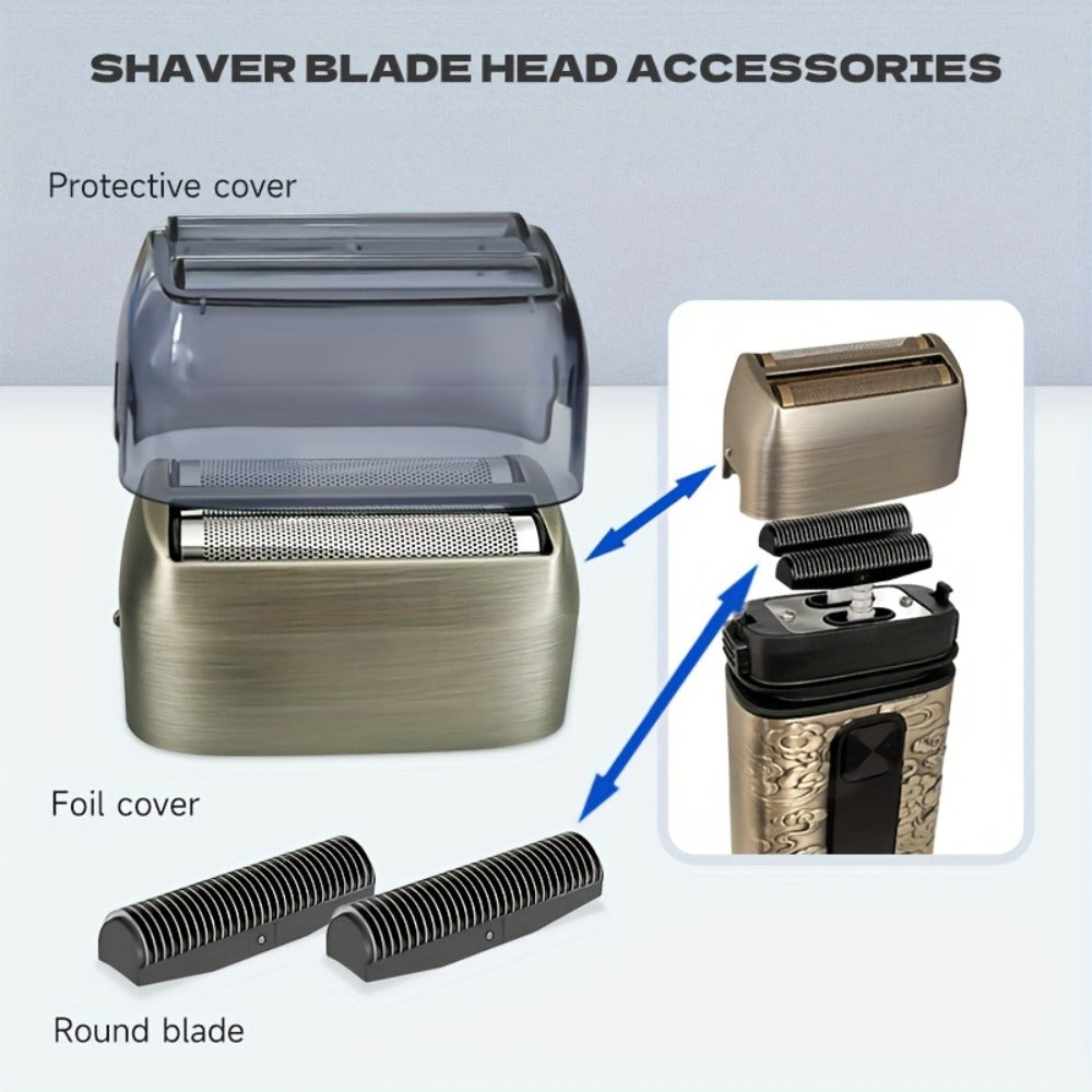 Cordless Electric Foil Shaver Grooming Kit for Men with Barber Shears Beard Mustache Trimmer Bald Head Razor Haircutting Set Father's Day