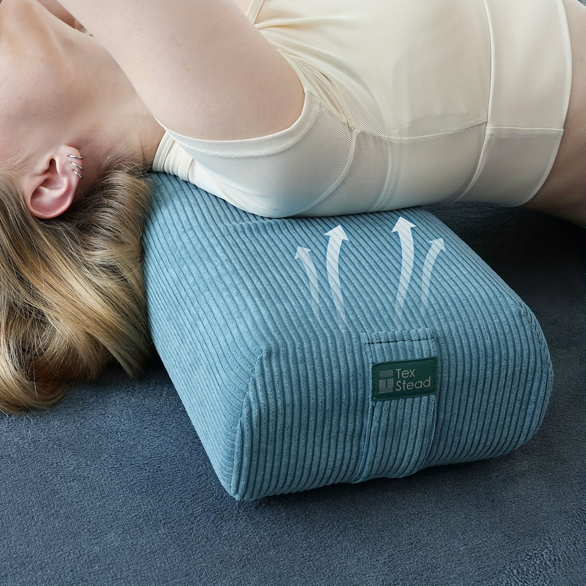 Yoga Bolster Pillow – Long Supportive Cushion for Restorative Yoga & Floor Sitting, Carry Handle & Machine Washable Cover for Meditation