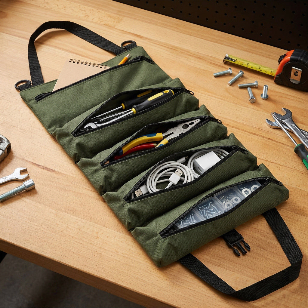 Collapsible Tool Bag Organizer for Hardware Storage | Foldable Tool Kit Bag for Carpentry Electricians Automotive Repairs Outdoor | Portable
