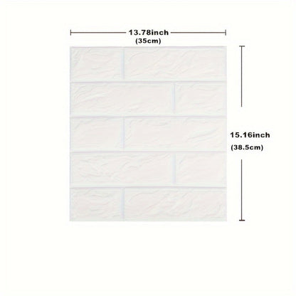 3D Foam Brick Wall Stickers 100pcs Self Adhesive Waterproof Peel and Stick Wallpaper Panels for Bedroom Living Room Bathroom Kitchen Home