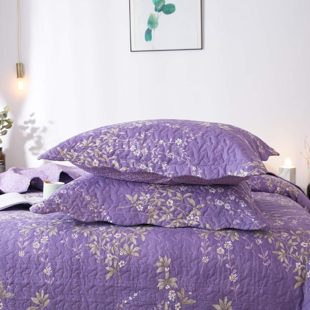 Floral Quilt Set Lightweight Bedspread Coverlet 2 or 3-Piece, All Season Hypoallergenic Breathable Paisley Patchwork Print Quilt for Bedroom