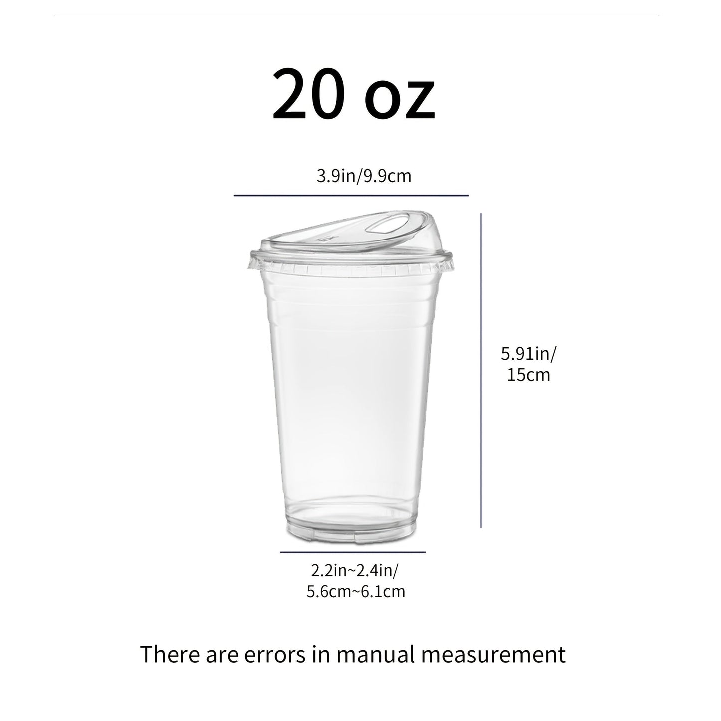 Disposable Clear PET Cups with Lids 50 Sets, Transparent Plastic Cups for Coffee Smoothies Cold Drinks Parties Picnics Travel