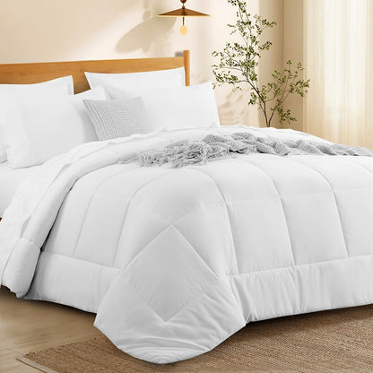 7 Piece Comforter Set Luxury Soft Fluffy Bedding All Season Bed in a Bag with Comforter Fitted Sheet Flat Sheet Pillowcases Hypoallergenic