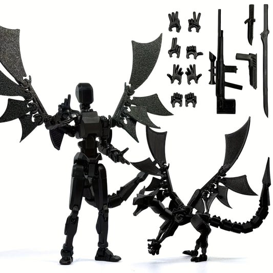 3D Printed Dragon Figurine 2-Piece Set for Garden, Patio and Yard Use, with the Listed Configuration