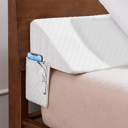 Mattress Gap Wedge Pillow in Twin, Full, Queen or King with Grey, White and Bamboo-Labeled Options