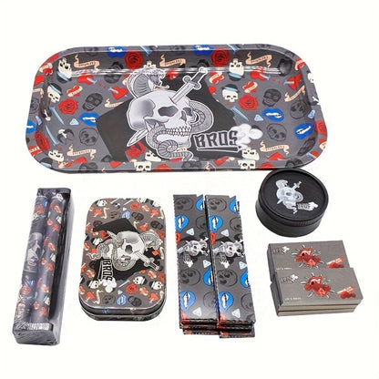 Cigarette Rolling Kit 110mm Complete Smoking Accessories Set with Rolling Machine, Paper Dispenser