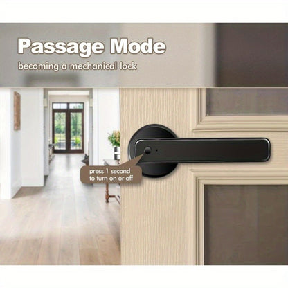 Smart Door Lock Handle with Fingerprint Keypad IC Card App and Key in Single or Double Row Options