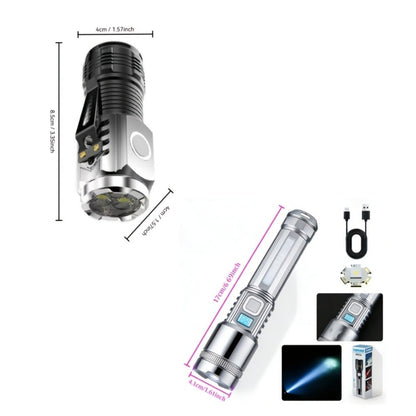 Flashlight & Watch Gift Set - Super Bright LED Handheld Flashlight with Multifunctional Watch, Adjustable Focus