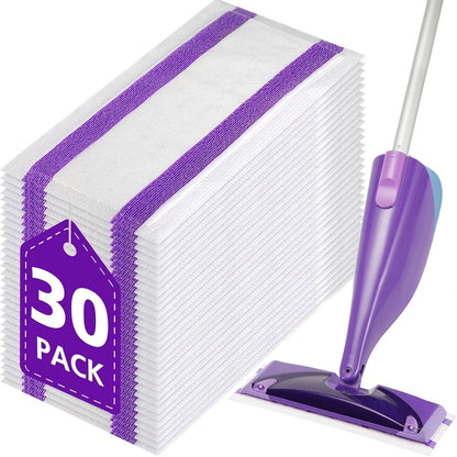 WetJet-Style White Disposable Mop Pad Refills in 30-, 60-, 80- or 120-Count Packs without Pole