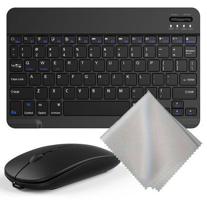 Wireless Keyboard and Mouse Combo with Mouse Pad, Silent 2.4G USB Full Size Keyboard Mouse Set for PC Laptop Mac Desktop