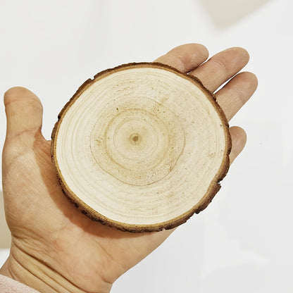 Wood Slices 28 Pcs Natural Log Bark Rounds for Crafts DIY Centerpieces Christmas Ornaments Wreaths Wedding Decor Painting Woodworking