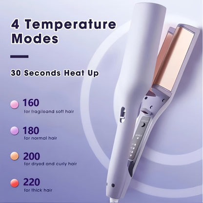 32mm Curling Iron 30-Second Rapid Heat – Adjustable Temperature U-Shaped & M-Shaped Long-Lasting Curls Salon-Smooth Frizz-Free Hair Styling