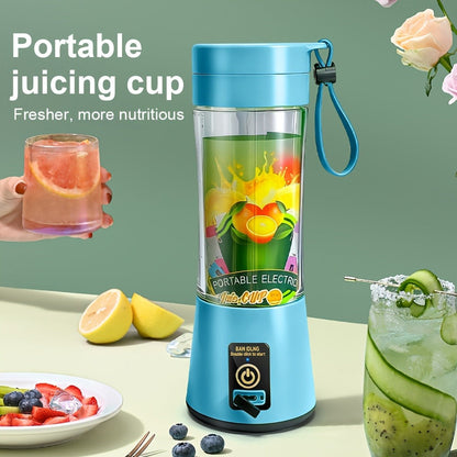 12.85-Ounce Six-Blade Slim Portable Blender Cup with Rechargeable Base and Five Color Options