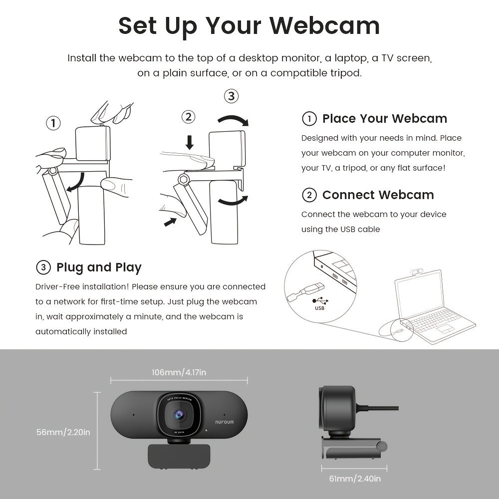 4K Webcam AI Auto Framing True Autofocus with Dual Noise Canceling Mics & 90° FOV for an Everyday Personal Care Routine