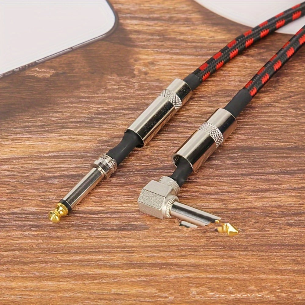 Guitar Bass Amplifier Cable with RCA Connectors, 10ft & 20ft, Tinned Copper Core, Durable Flexible Round Design