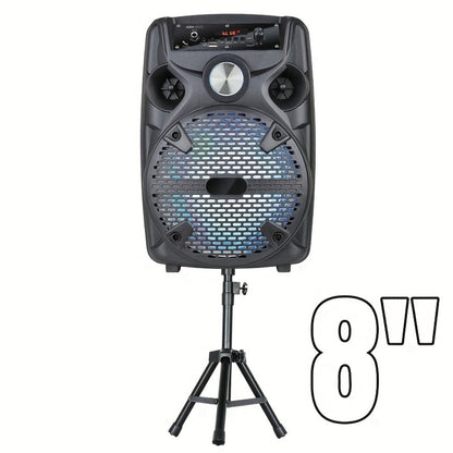 1100W Party Speaker with 7-Mode LED Lighting & Microphone, Portable Wireless Subwoofer, 8-Inch Bass Driver