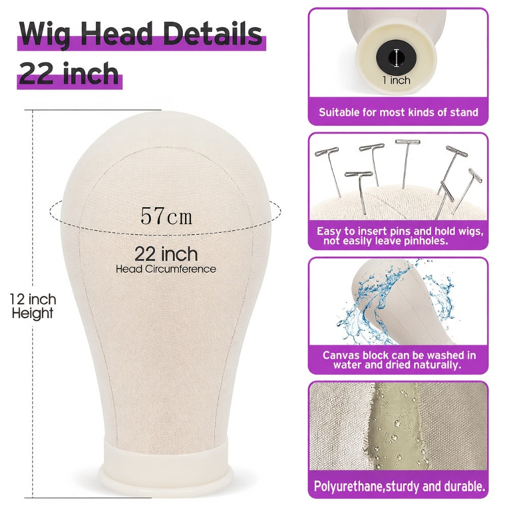 Mannequin Head with Adjustable Wig Stand Set 22 Inch Reinforced Manikin Head for Wig Styling Cosmetology Practice Salon Display Pink Black