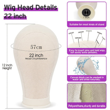 Mannequin Head with Adjustable Wig Stand Set 22 Inch Reinforced Manikin Head for Wig Styling Cosmetology Practice Salon Display Pink Black