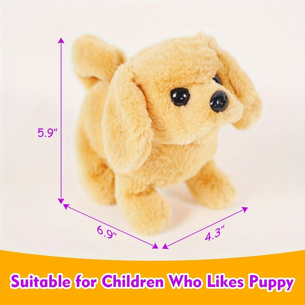 Plush Electric Puppy Toy That Walks & Barks, Interactive Electronic Pet with Plush & Gift Box, Parent-Child Companion