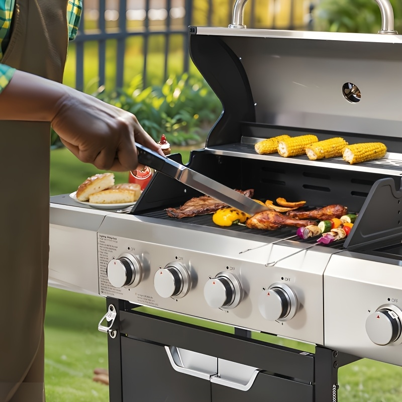 Propane Gas Grill Stainless Steel 3 & 4 Burner Outdoor BBQ Grill with Side Burner, Grill Cover & 344 Sq In Cooking Surface