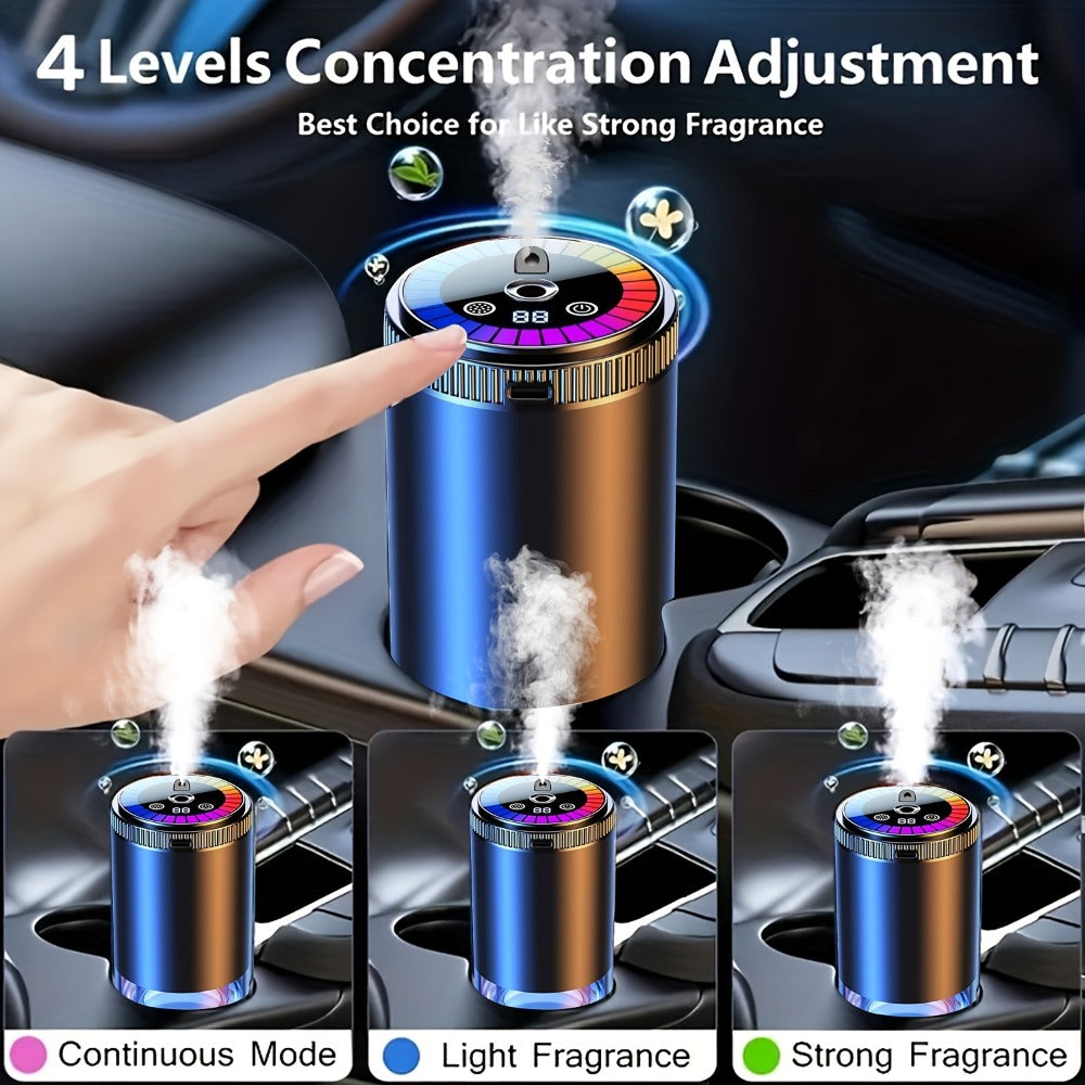 Car Aromatherapy Diffuser with Dynamic Light Show & Starry Sky Projector – USB Rechargeable Air Freshener, Essential Oil Perfume