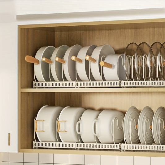 Dish Rack Kitchen Organizer Metal Plate-Slot Countertop Stand with Gold-Tone Accents in Black or White