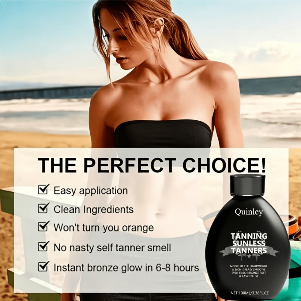 Sunless Self Tanner Lotion 3.38oz – Instant Deep Bronze Glow, Lightweight Non-Greasy Hydrating Self-Tanning Body Lotion