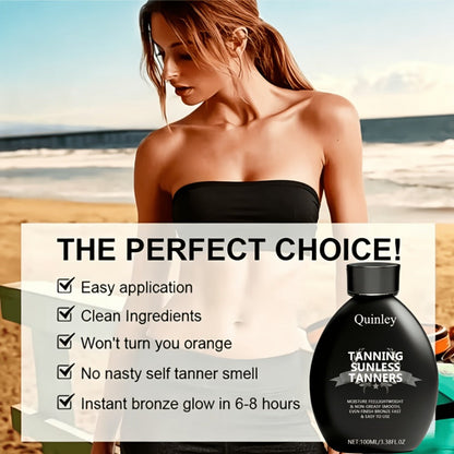 Sunless Self Tanner Lotion 3.38oz – Instant Deep Bronze Glow, Lightweight Non-Greasy Hydrating Self-Tanning Body Lotion
