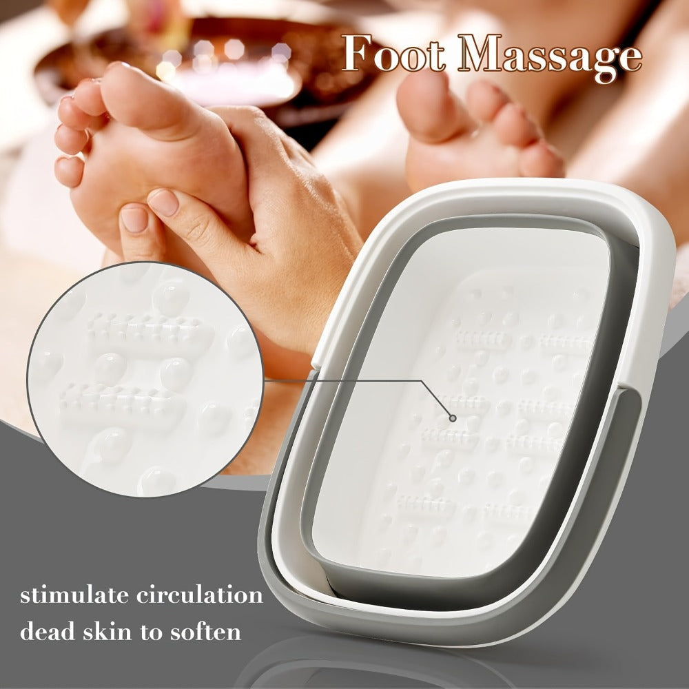 Foldable Foot Bath Tub Collapsible Foot Soak Basin 3.96 Gallon with Carry Handle Portable Pedicure Soaking Tub Space-Saving Easy Clean