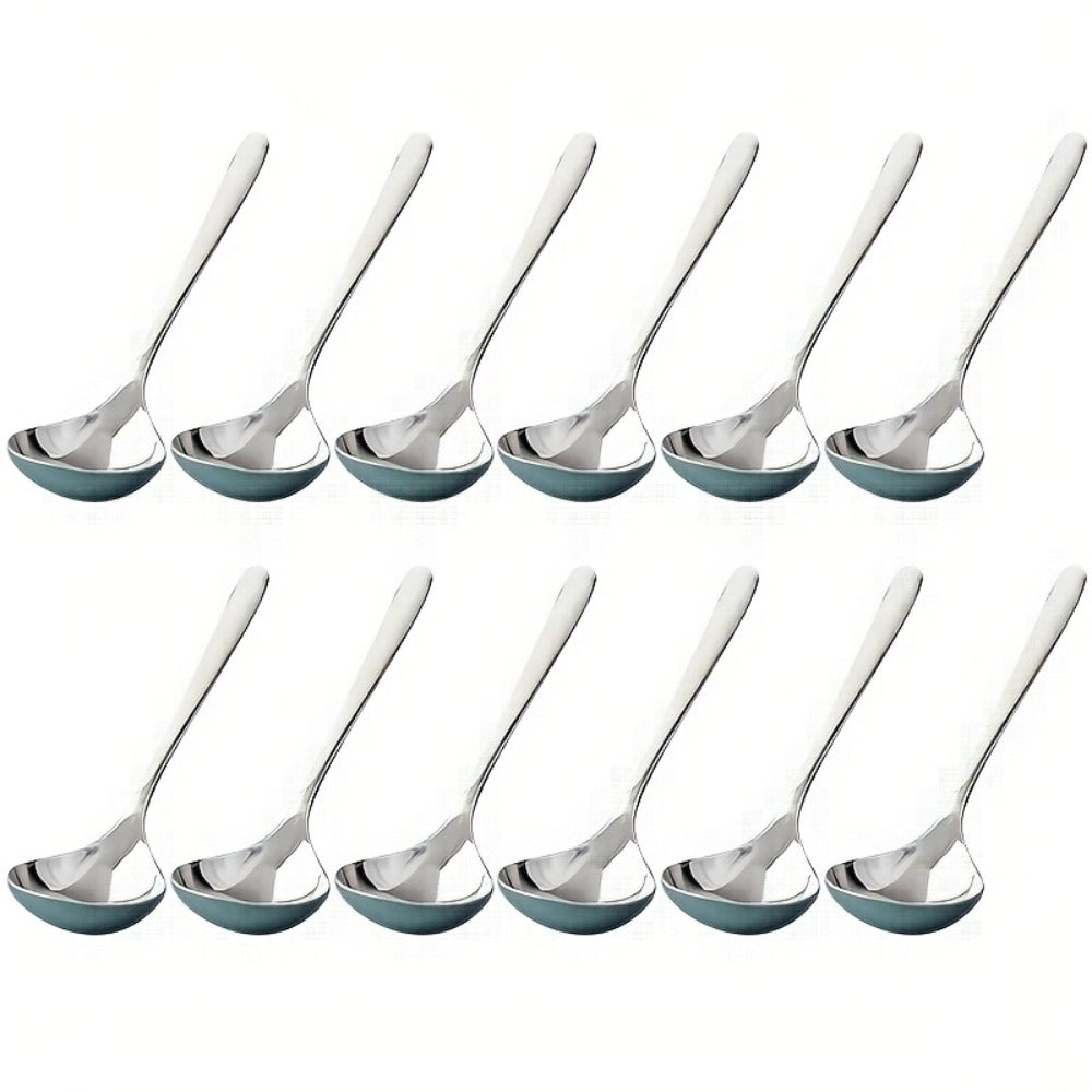 Kitchen Utensils Long-Handle 304 Stainless Steel Soup Spoon Set in 4, 8 or 12 Piece Packs for Serving