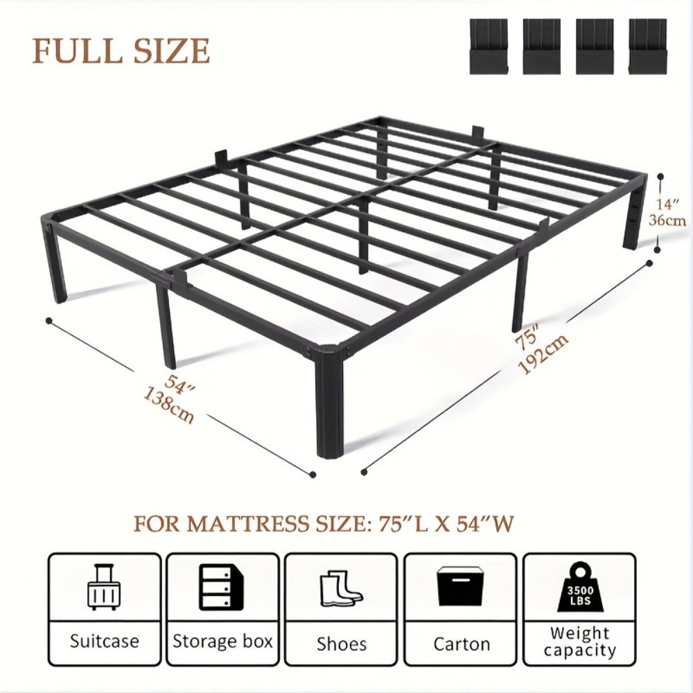 14-Inch Heavy-Duty Bed Frame, Bedroom Platform Bed for Bedroom Comfort and Support detail image - detail view 5