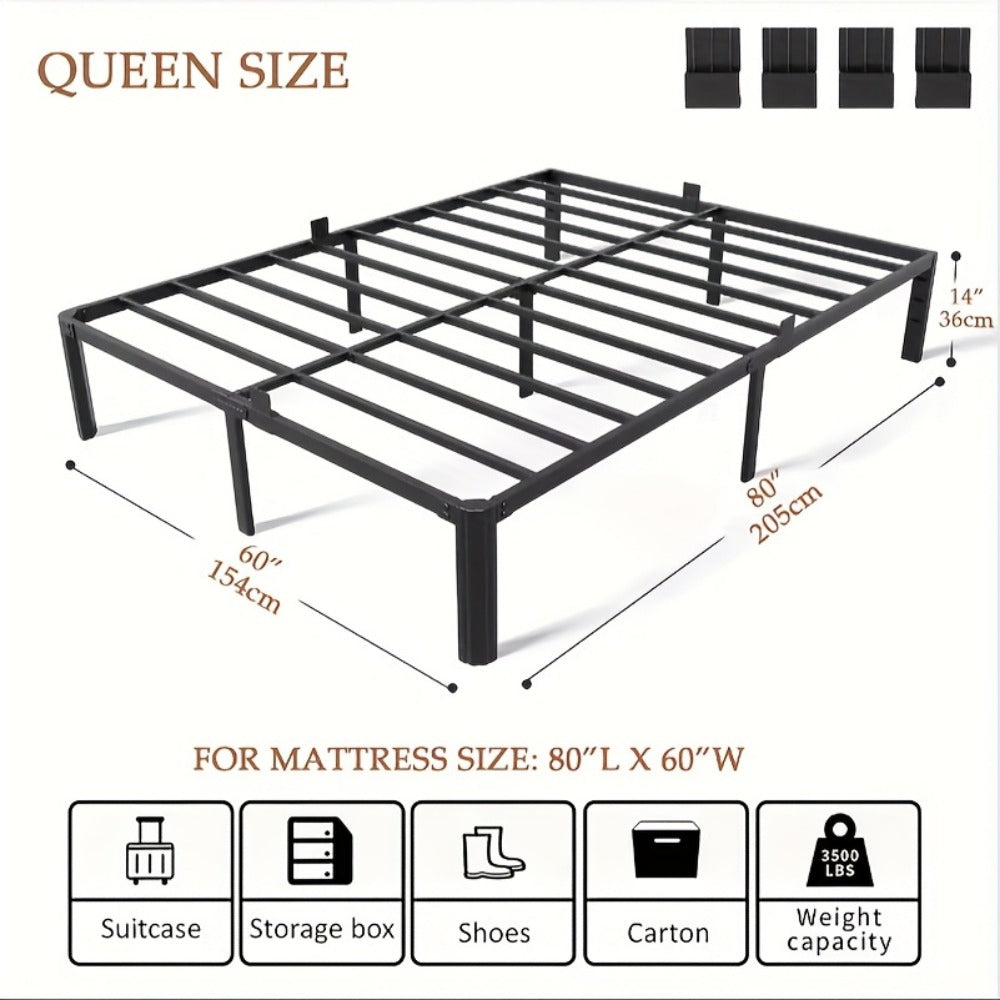 14-Inch Heavy-Duty Bed Frame, Bedroom Platform Bed for Bedroom Comfort and Support detail image - detail view 7