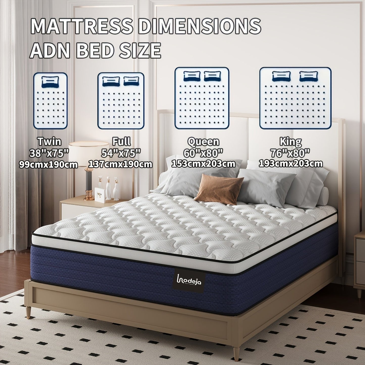 Hybrid Mattress shown in the 14inch, Twin option