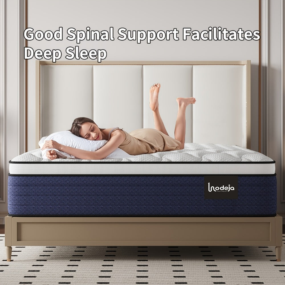 14-Inch Hybrid Mattress with Pocket Springs and Memory Foam for Bedroom detail image - detail view 14
