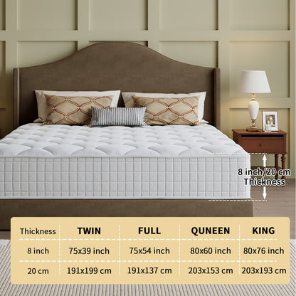 Mattress shown in the Twin, 8 Inches option