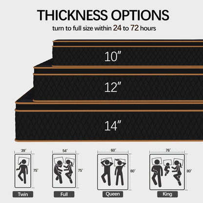Mattress shown in the Black-Full, 14inch option