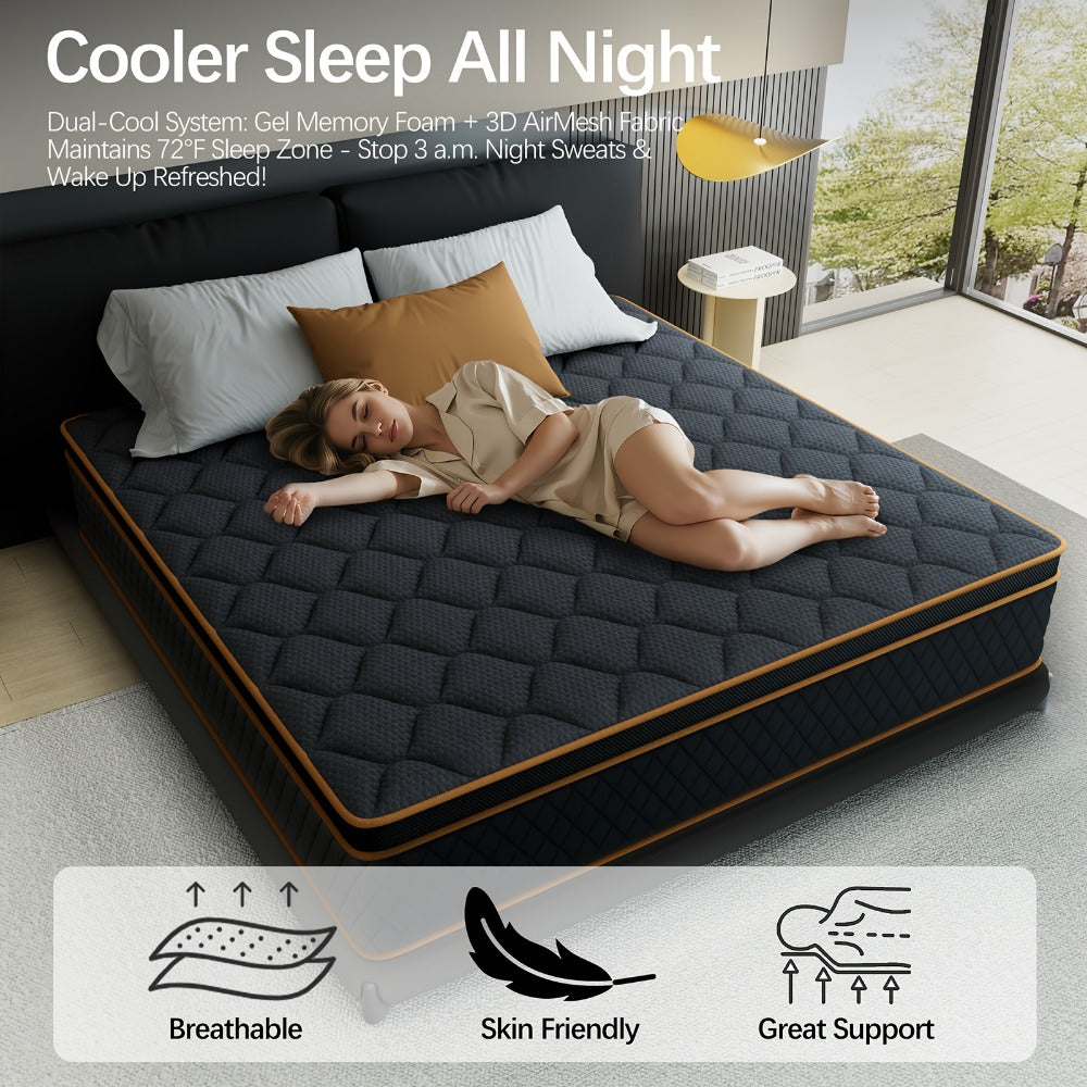 14-Inch Mattress with Memory Foam for Bedroom Comfort and Support detail image - detail view 8